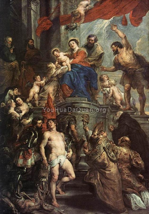 Madonna Enthroned with Child and Saints - 彼得·保罗·鲁本斯